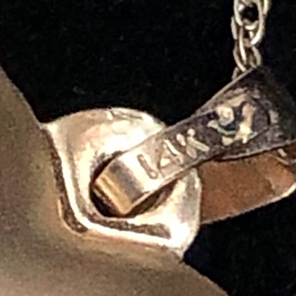 14K Yellow Gold Puffy Heart Pendant and 10K Gold Necklace - Picture 8 of 13